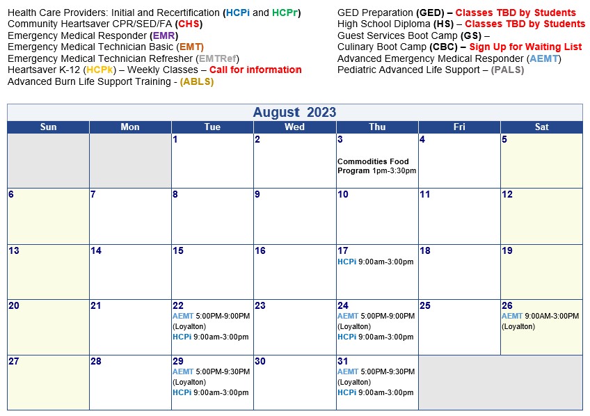August Calendar 2023 Updated