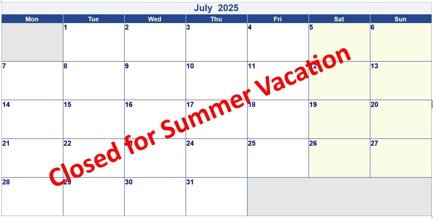 Calendar July 2025