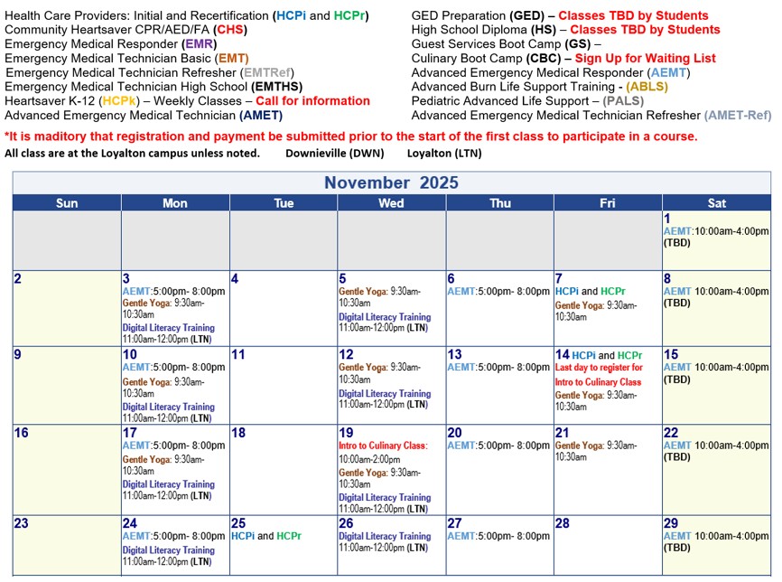 November Calendar 2025
