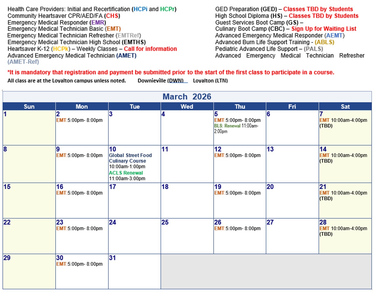 March 2026 Calendar