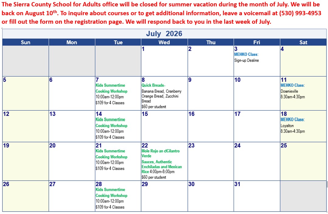 July 2026 Calendar